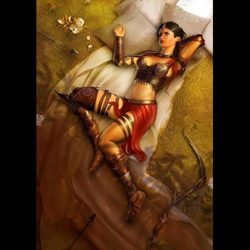 Female Warrior Lying Down