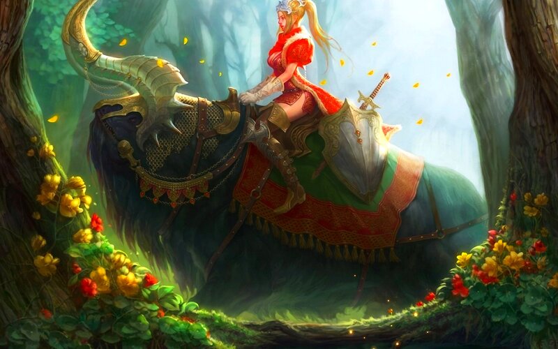 Female Warrior on a Beast