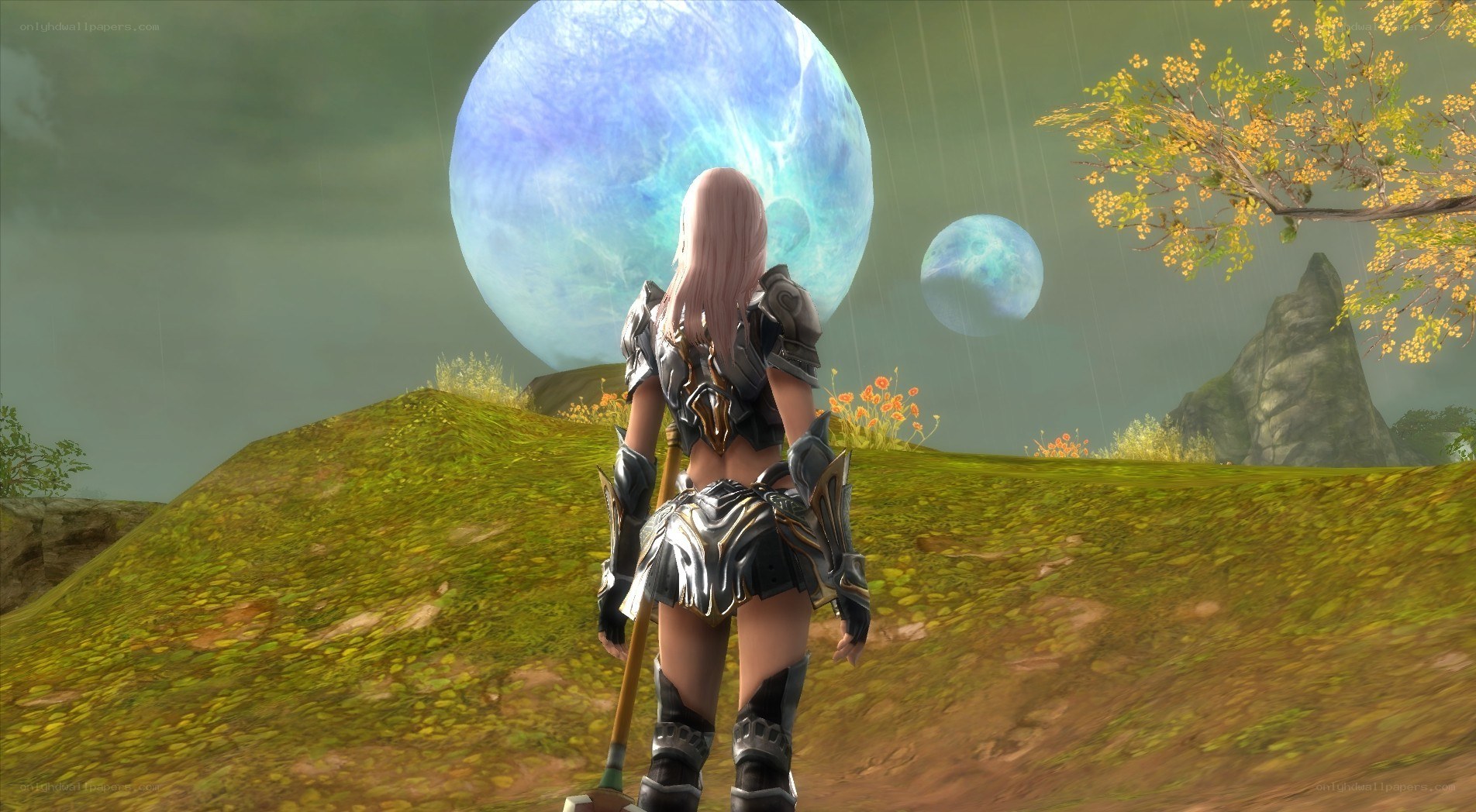 female warrior on alien planet