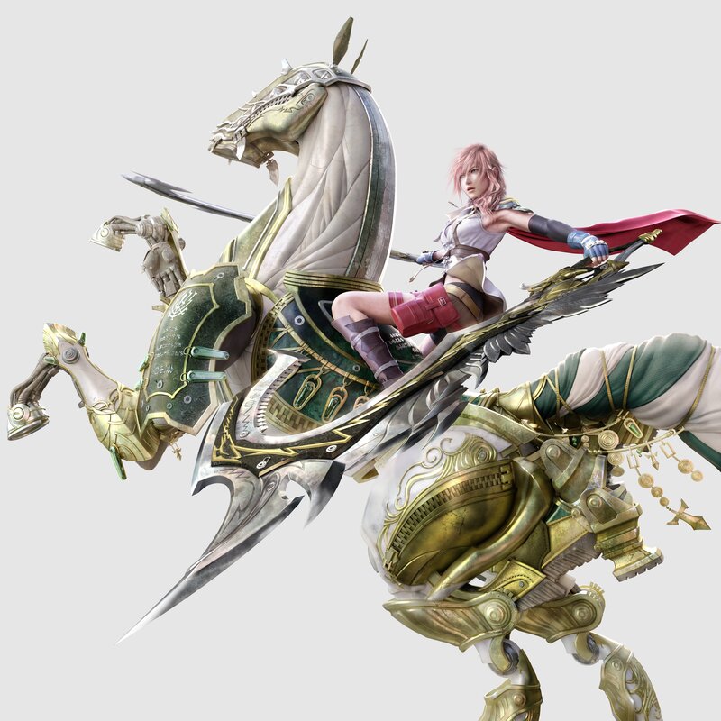 female warrior on armored horse