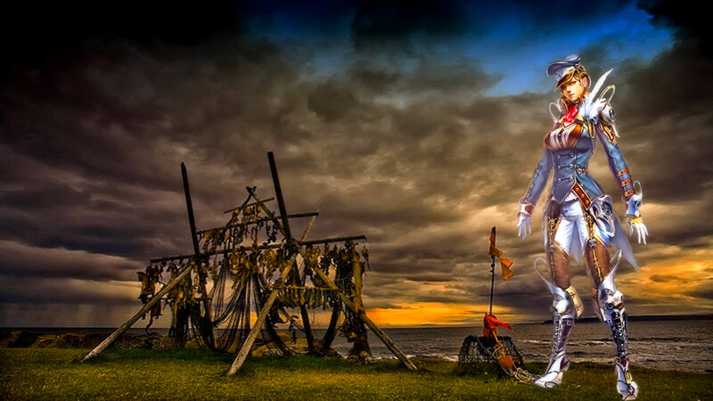 Female Warrior on Beach