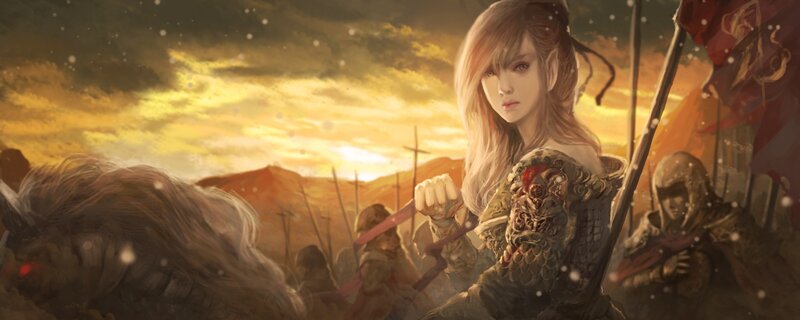 Female Warrior on Horseback — Gold