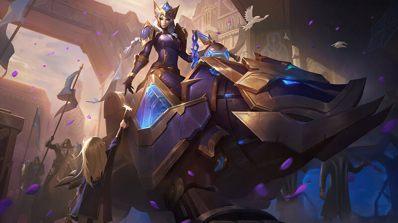 Female Warrior on Mech — Purple