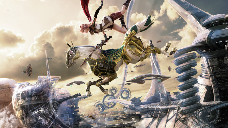Female Warrior on Mechanical Horse — Gold