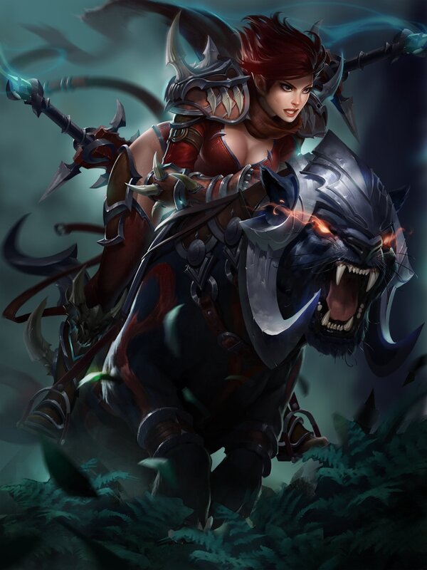 Female Warrior on Panther