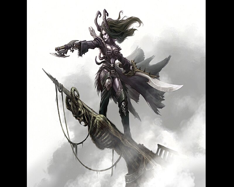 Female Warrior on Skeletal Mount
