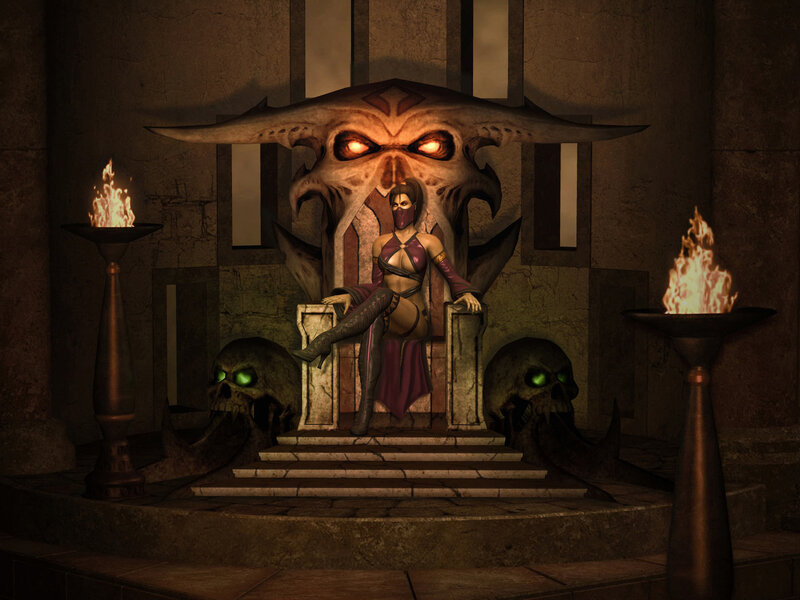 Female Warrior on Throne