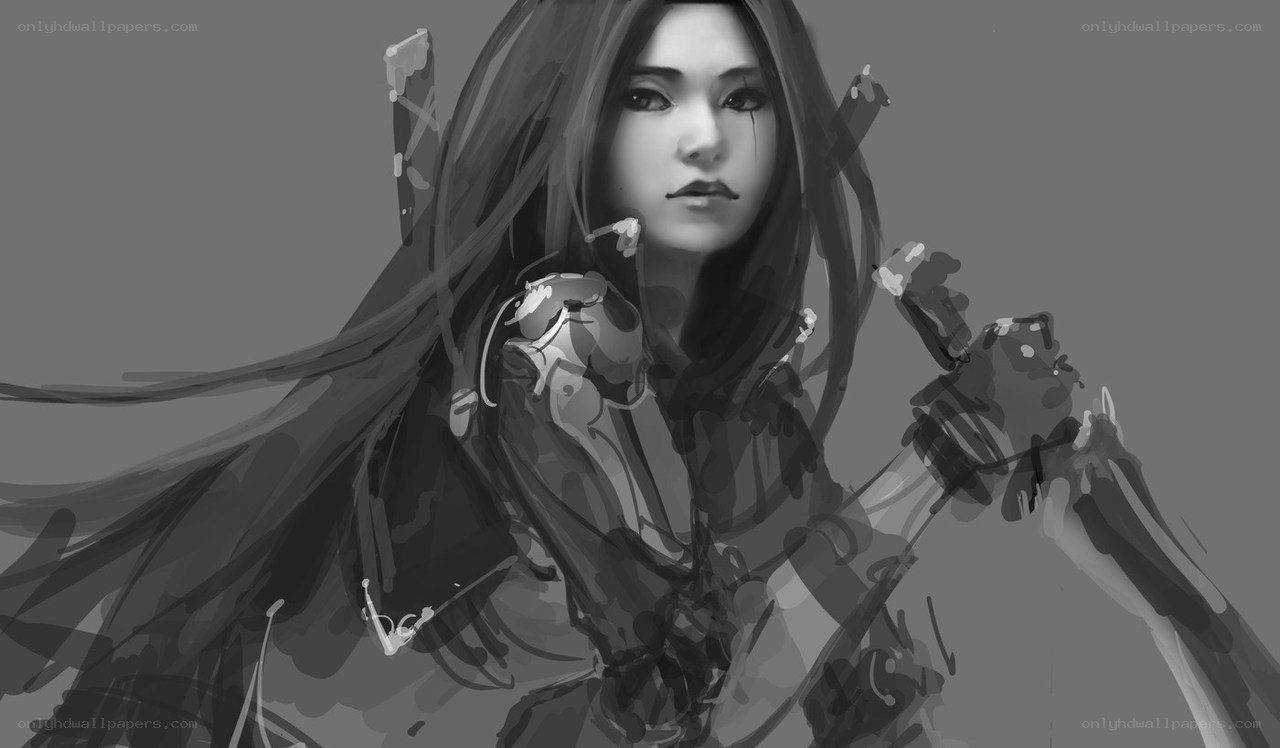 female warrior sketch