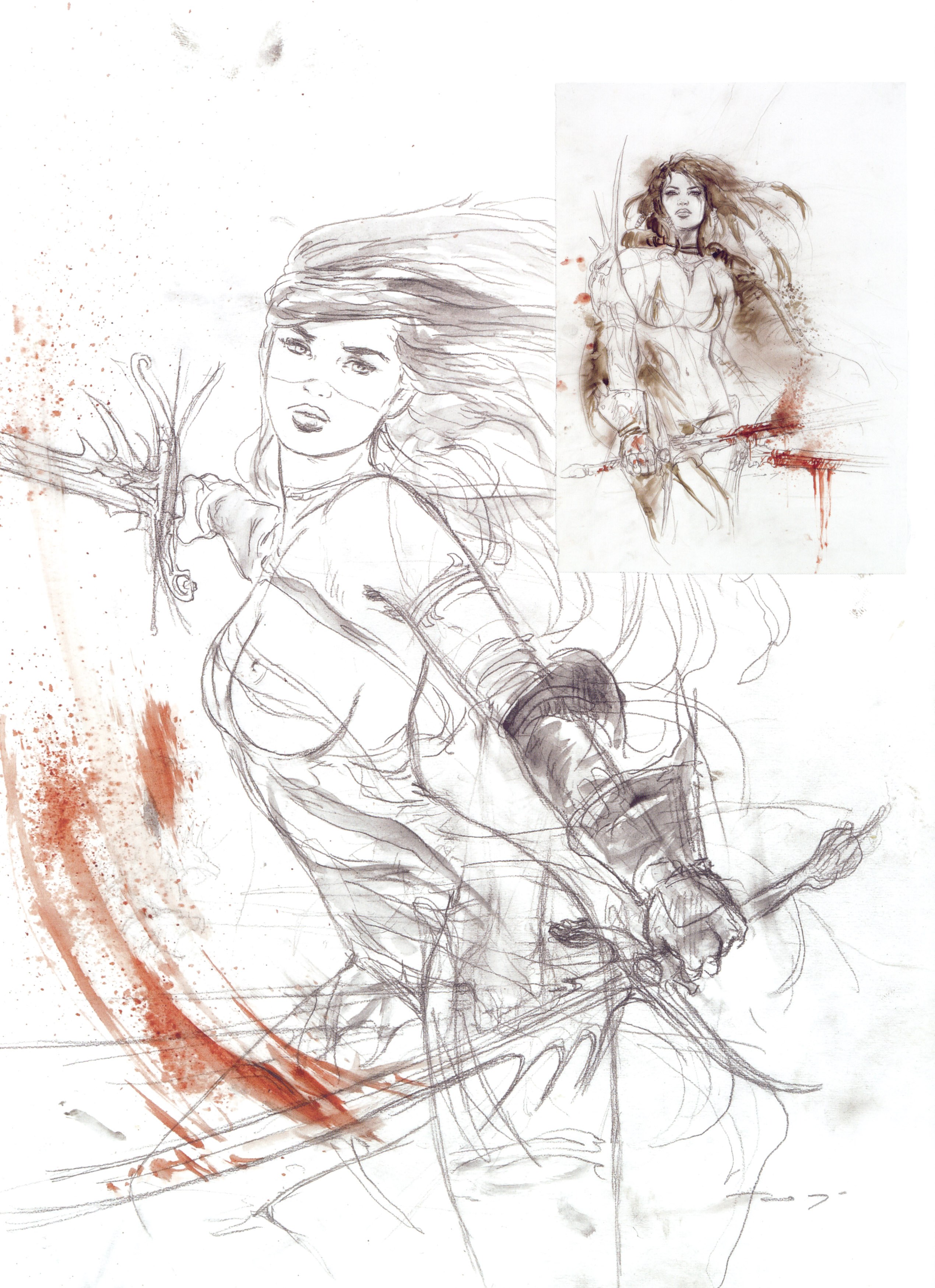 female warrior sketch