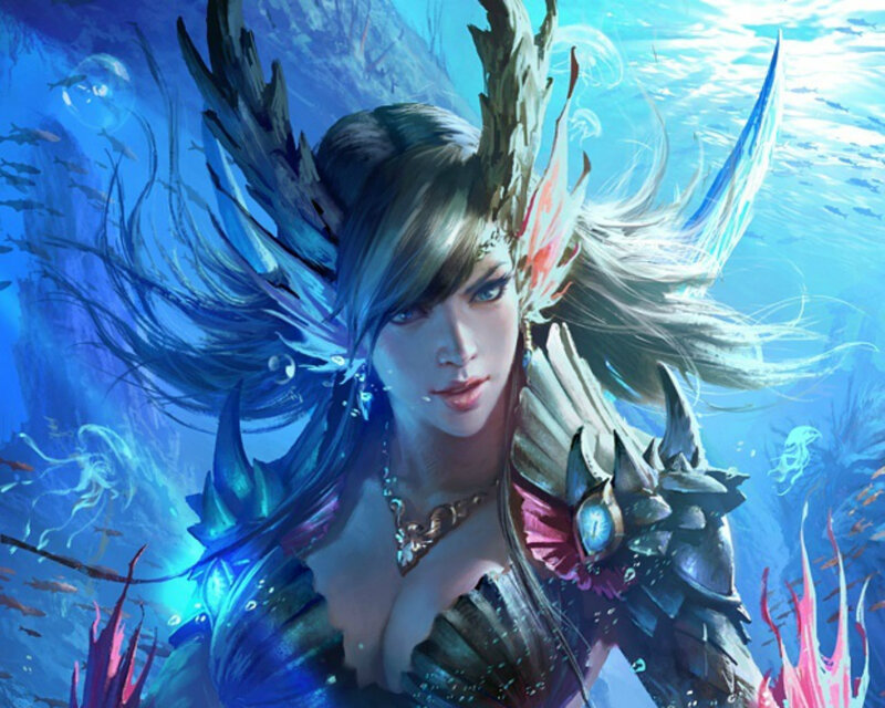 Female Warrior Underwater