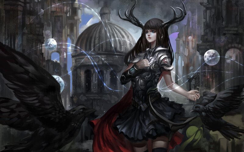 Female Warrior with Antlers