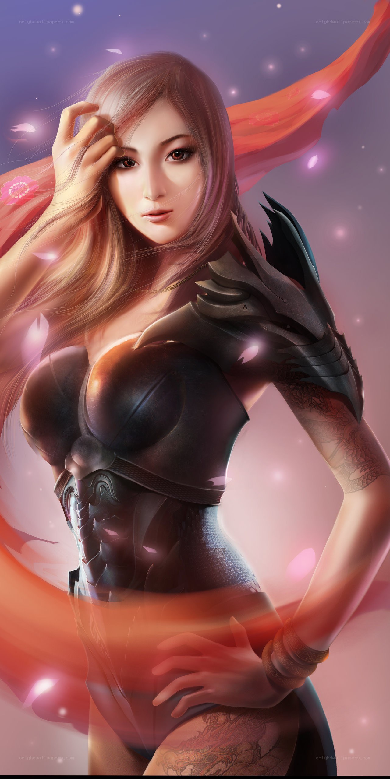 female warrior with armor