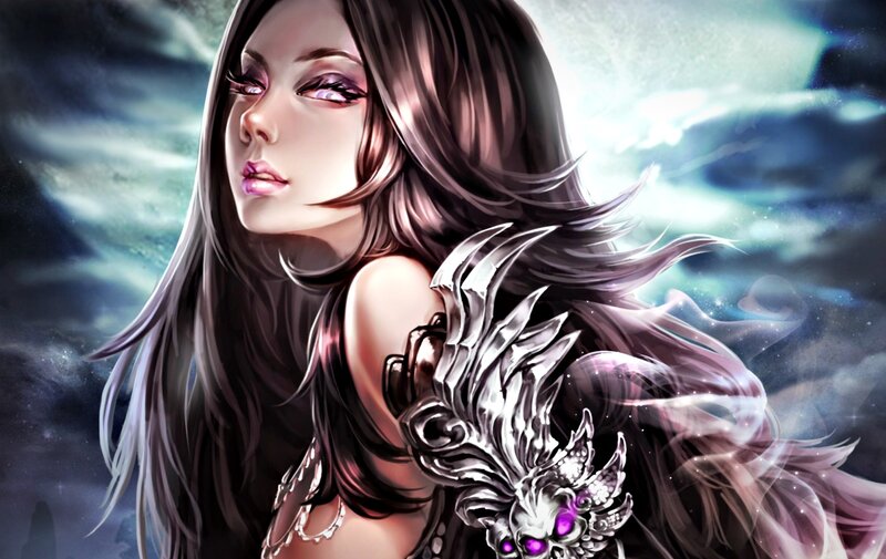 Female Warrior with Armor — Black