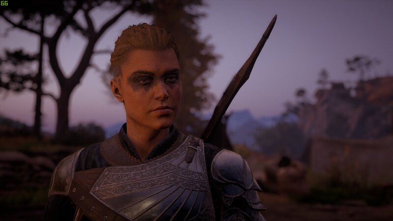Female Warrior with Armor — Purple, Dramatic