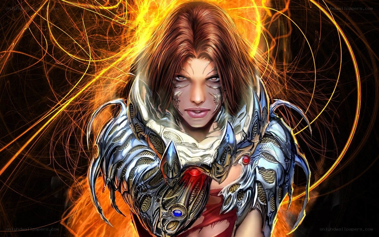 female warrior with armor