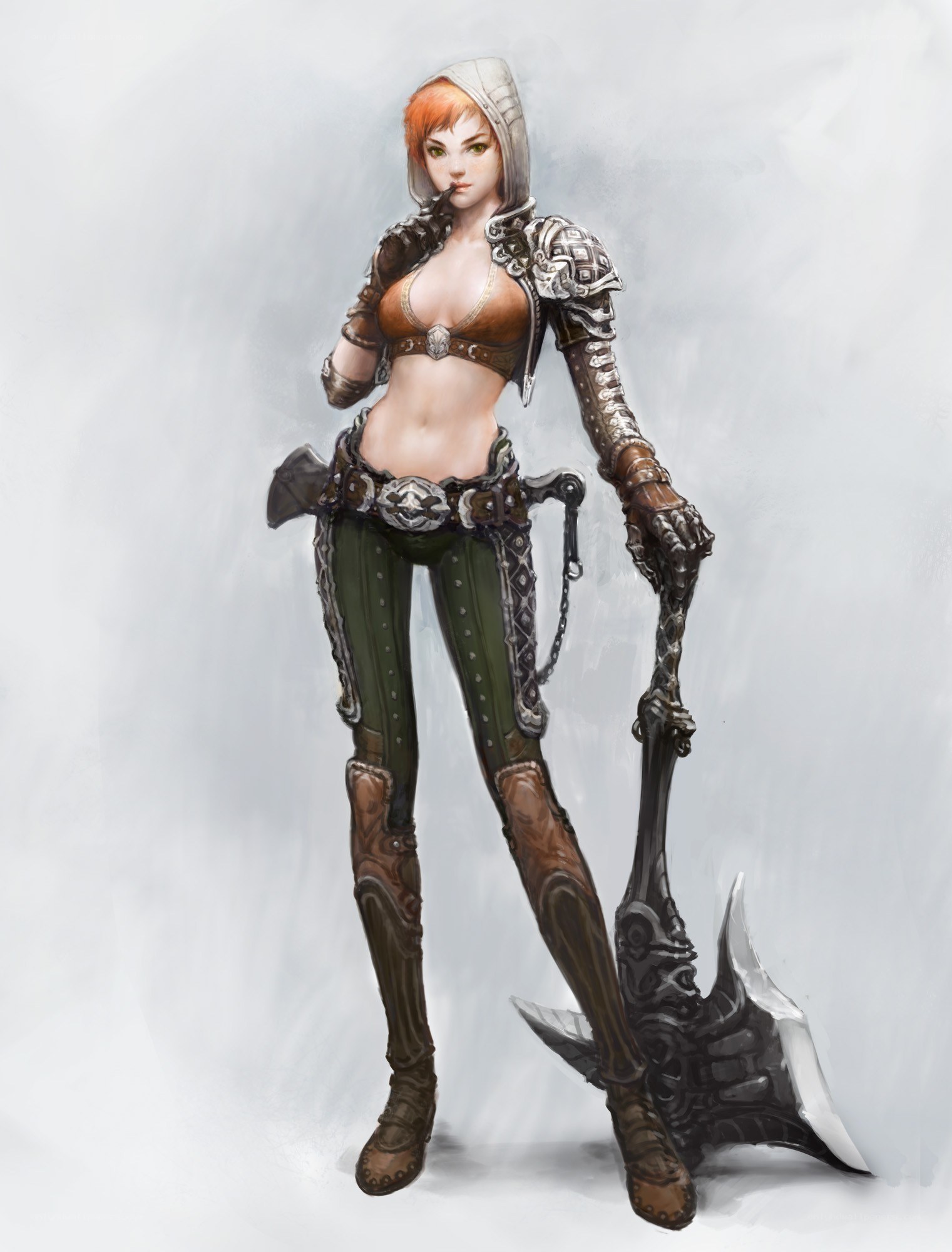 female warrior with axe
