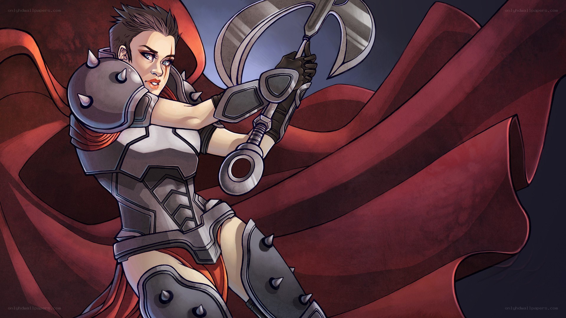 female warrior with axe