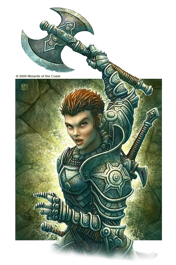 female warrior with axe