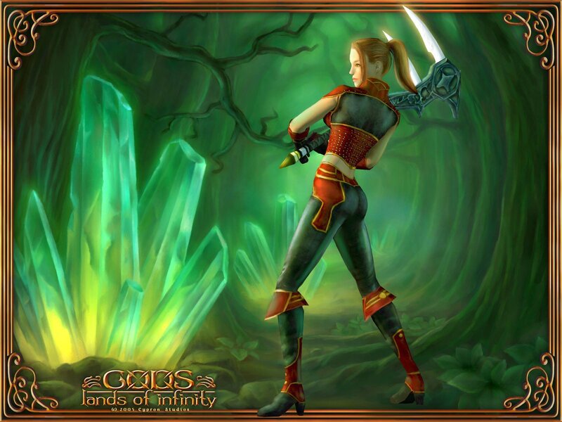 Female Warrior with Axe — Green