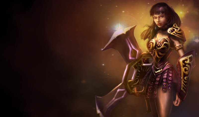Female Warrior with Axe — Purple
