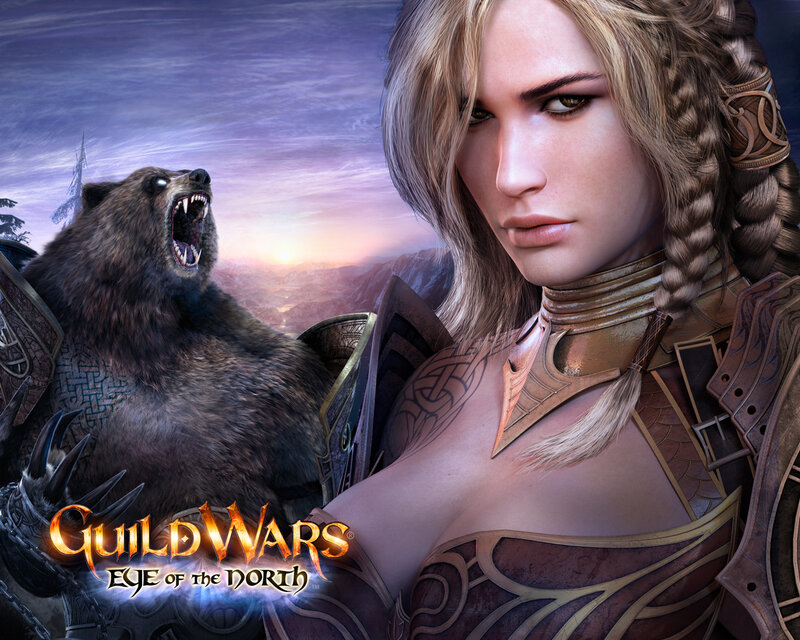 Female Warrior with Bear — Purple