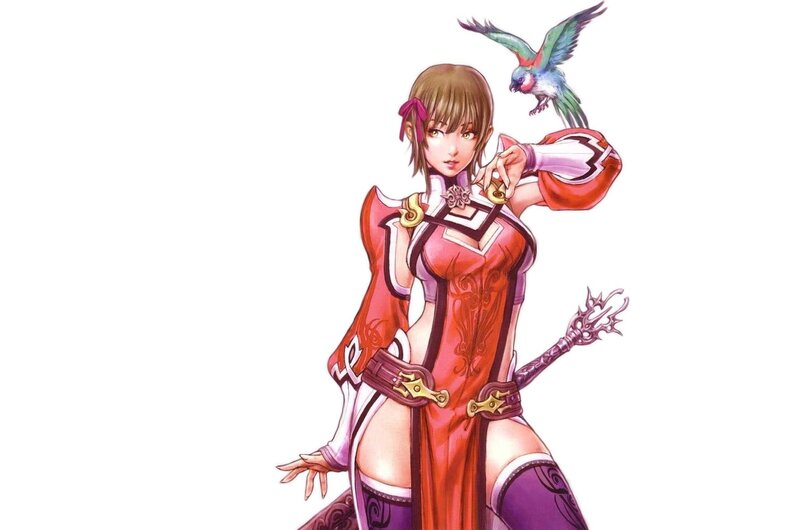 female warrior with bird companion