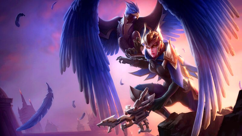 Female Warrior with Bird — Purple