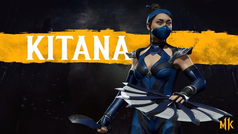 Female Warrior with Blades — Blue, Dramatic