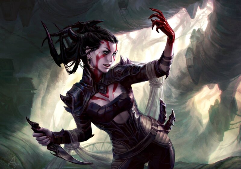 Female Warrior with Blood Marks
