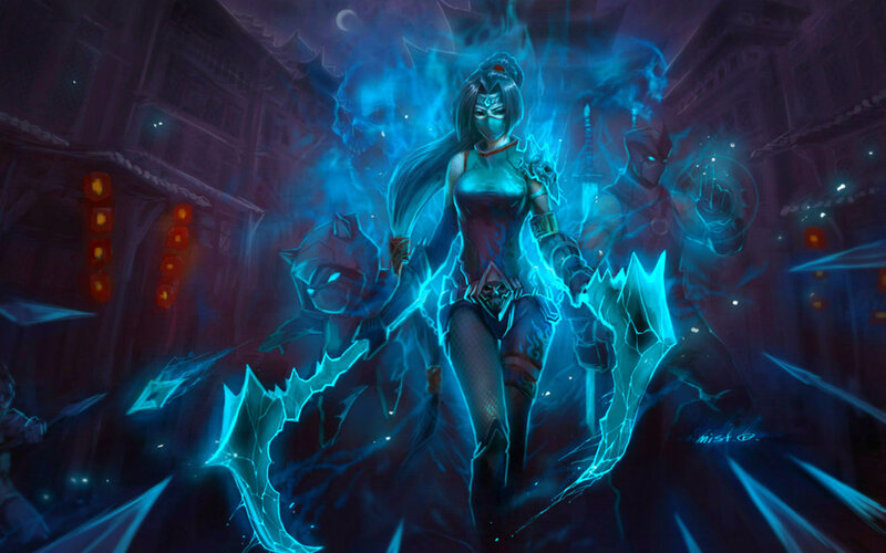 Female Warrior with Blue Energy — Dramatic, Dark