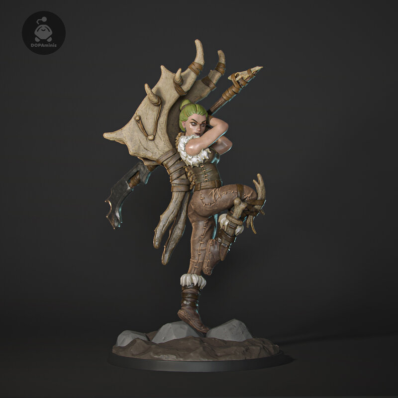 Female Warrior with Bone Shield