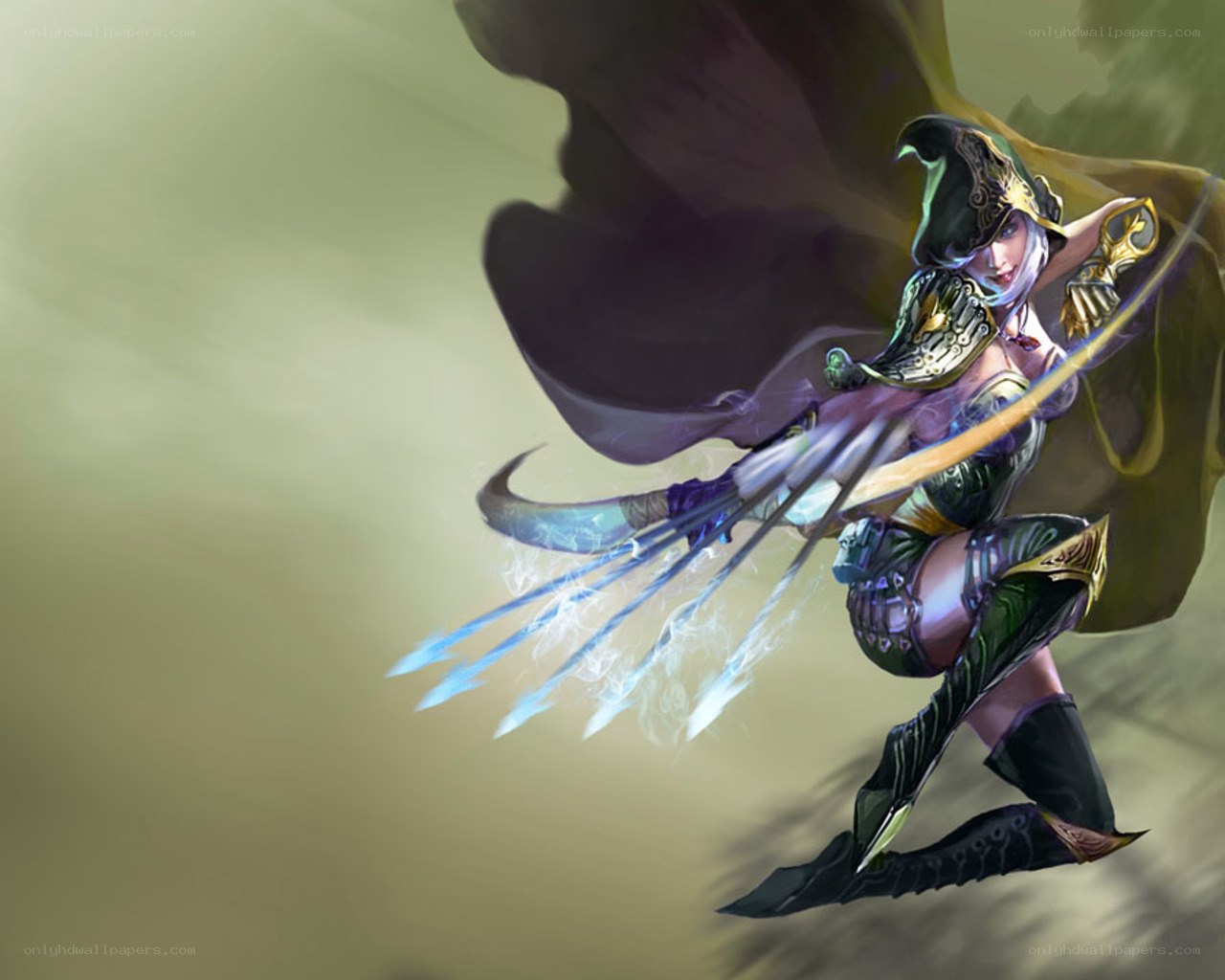 female warrior with bow