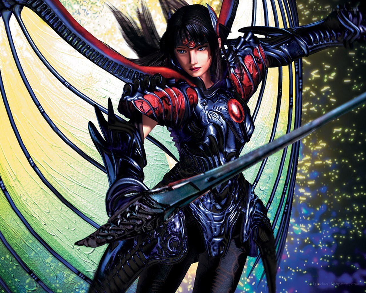 female warrior with bow