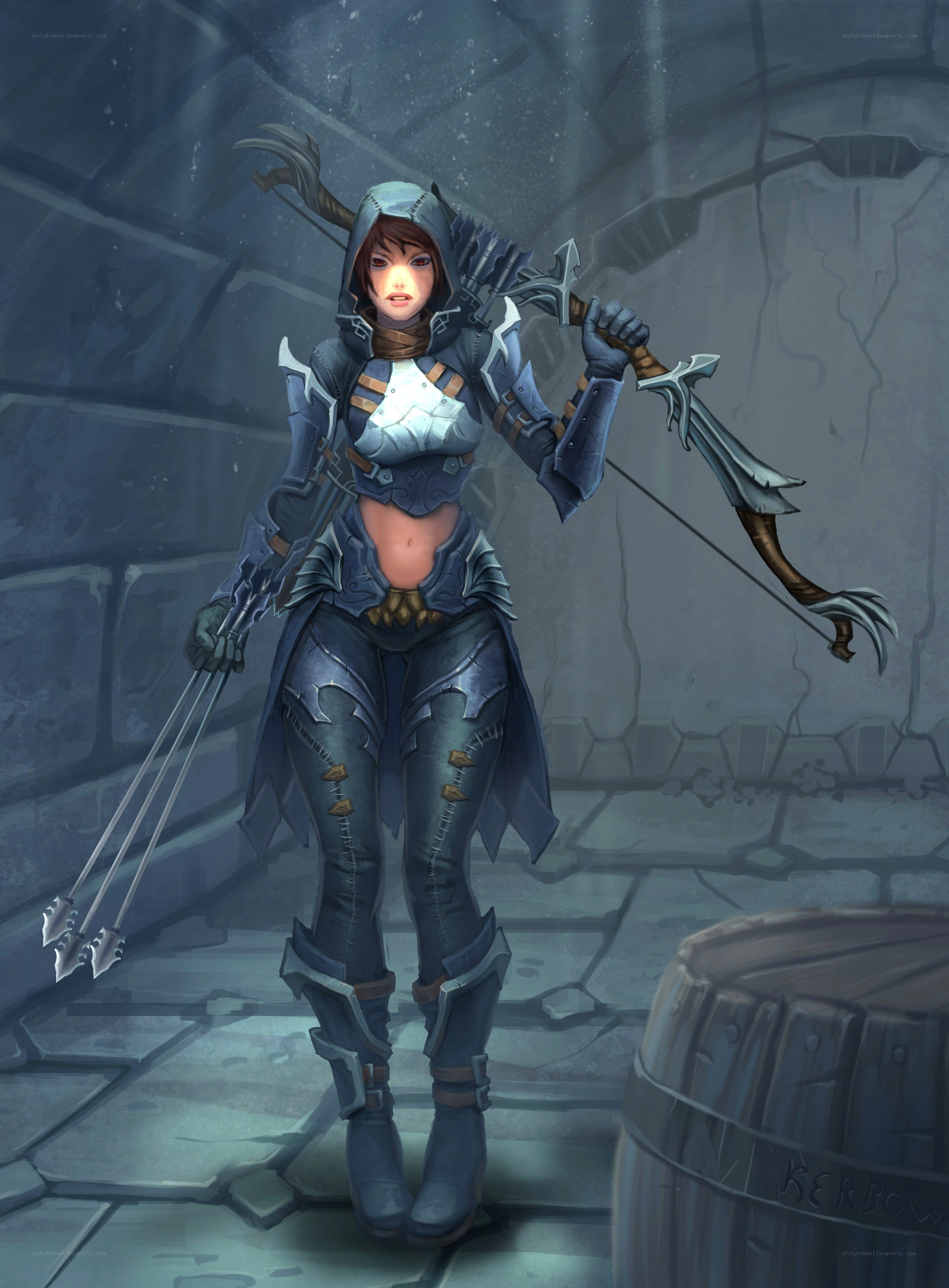 female warrior with bow
