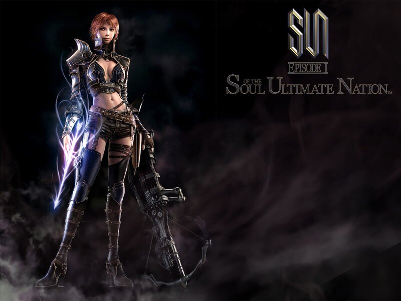 Female Warrior with Bow — Black, Dark