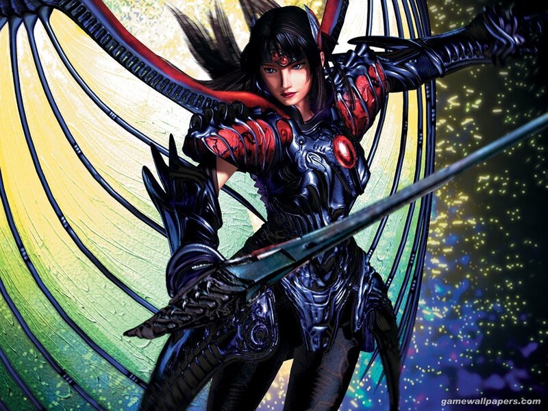 Female Warrior with Bow — Black, Dramatic, Digital Art, Armor