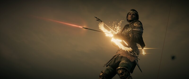Female Warrior with Bow — Brown, Dramatic, Night