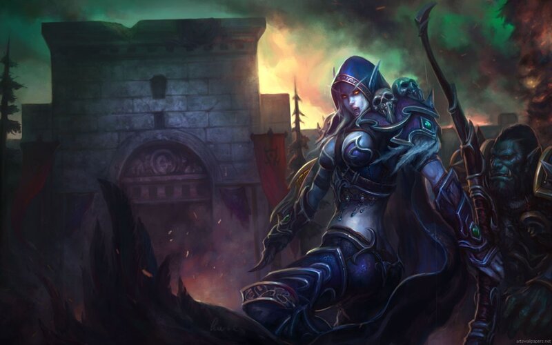 Female Warrior with Bow — Purple, Dramatic, Night, Digital Art, Castle
