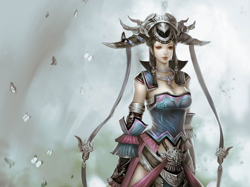 Female Warrior with Butterfly