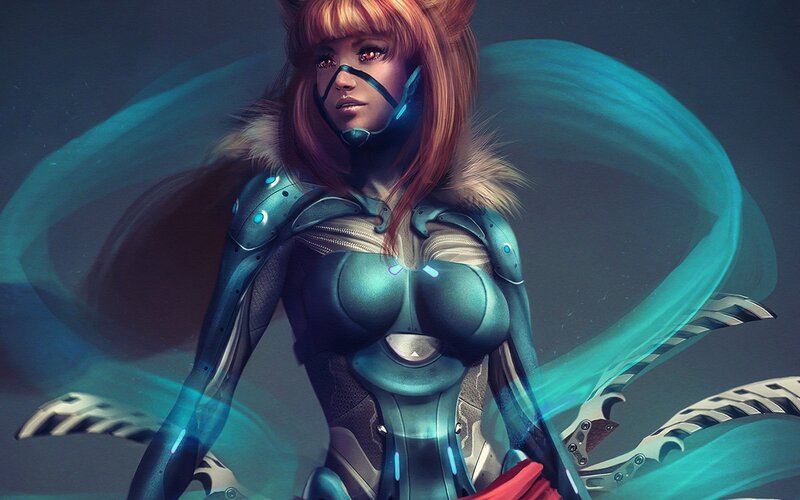 Female Warrior with Cat Ears