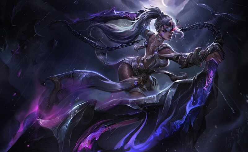 Female Warrior with Chains — Purple