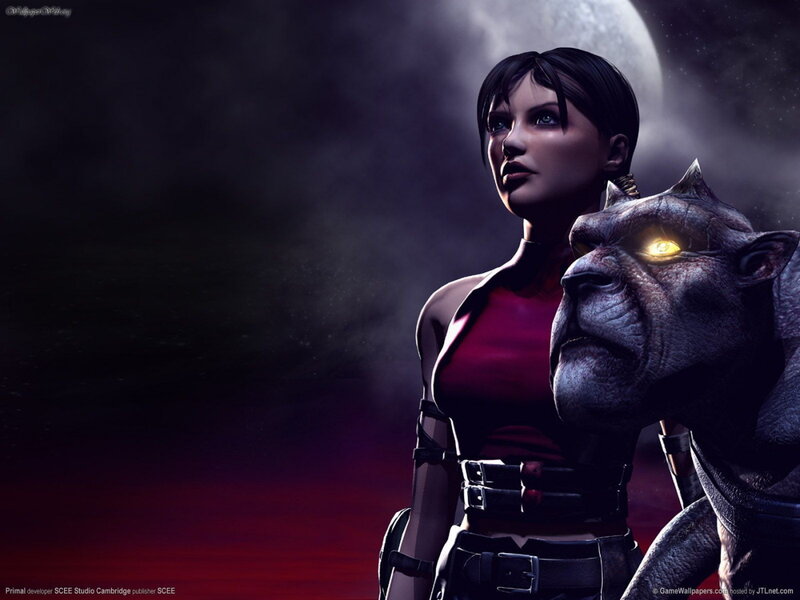 female warrior with creature companion