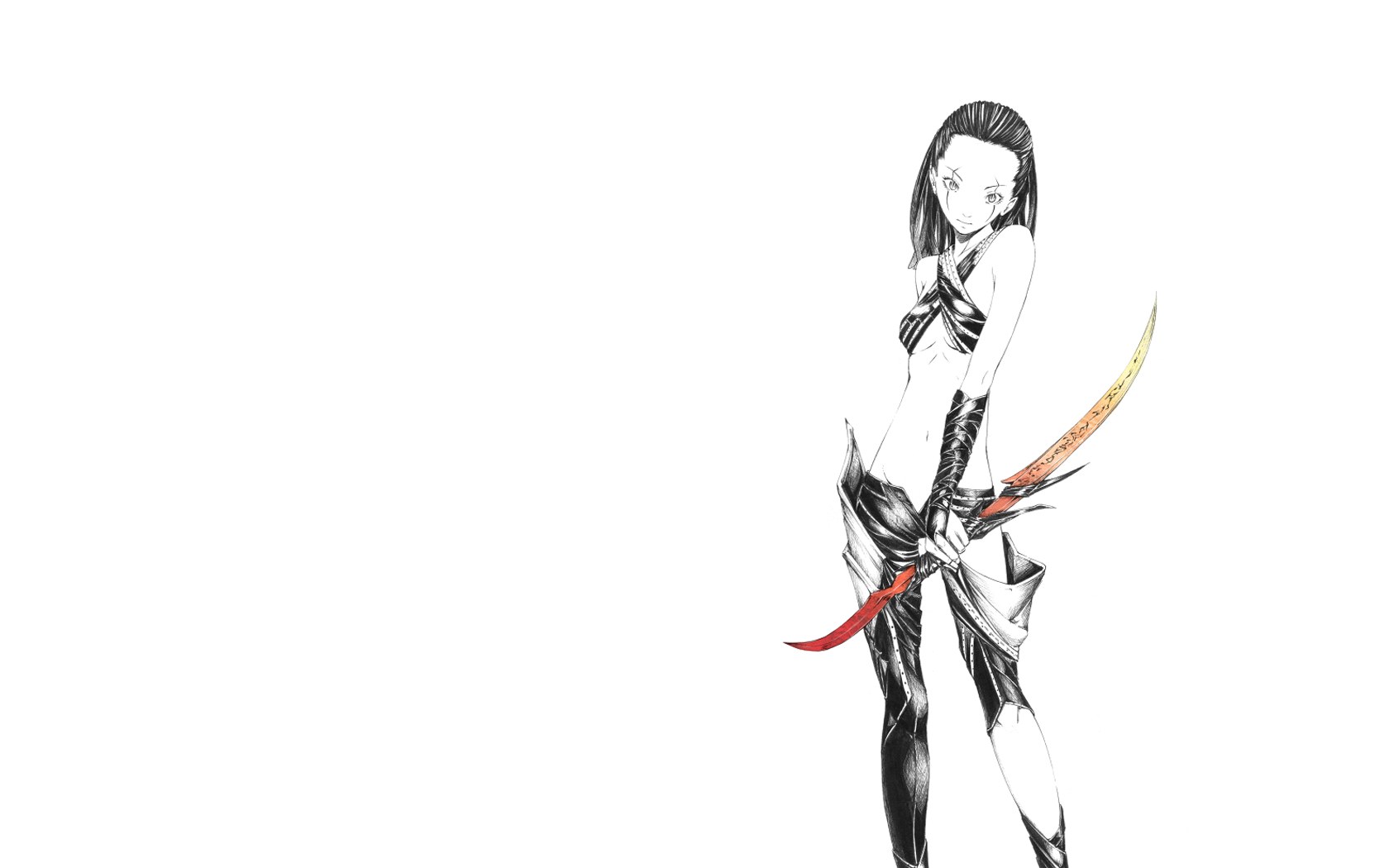 female warrior with curved blade