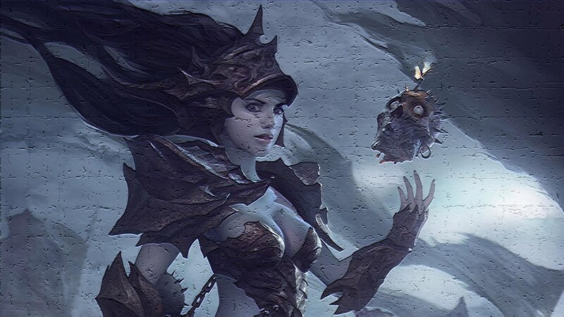 Female Warrior with Dark Armor