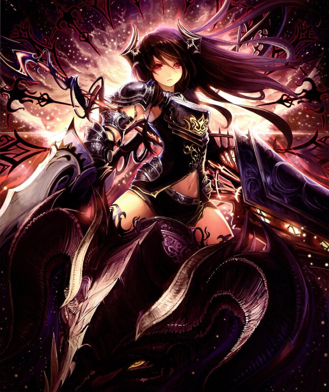 Female Warrior with Dark Wings — Purple