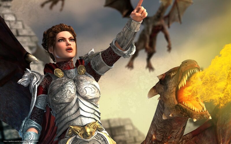female warrior with dragon