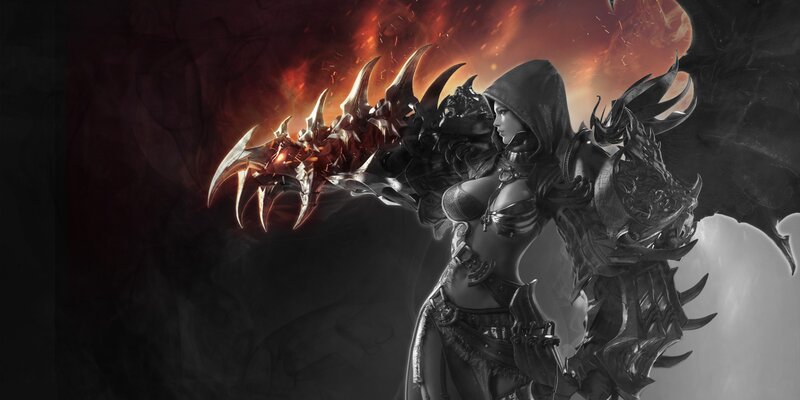 Female Warrior with Dragon Wings — Black
