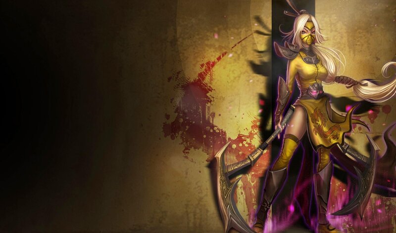 female warrior with dual axes