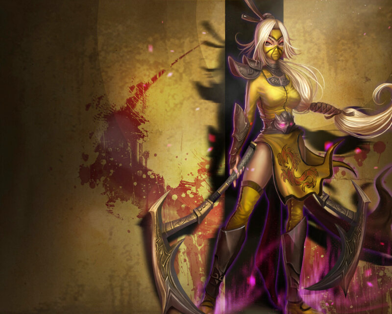 female warrior with dual blades