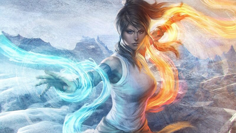 female warrior with elemental powers